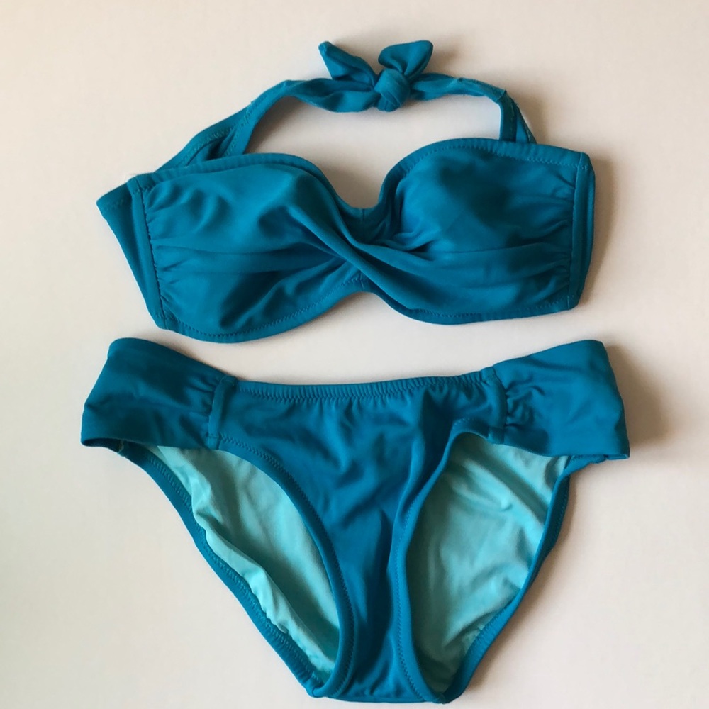 J. CREW bandeau twist bikini. VINTAGE 💦💙